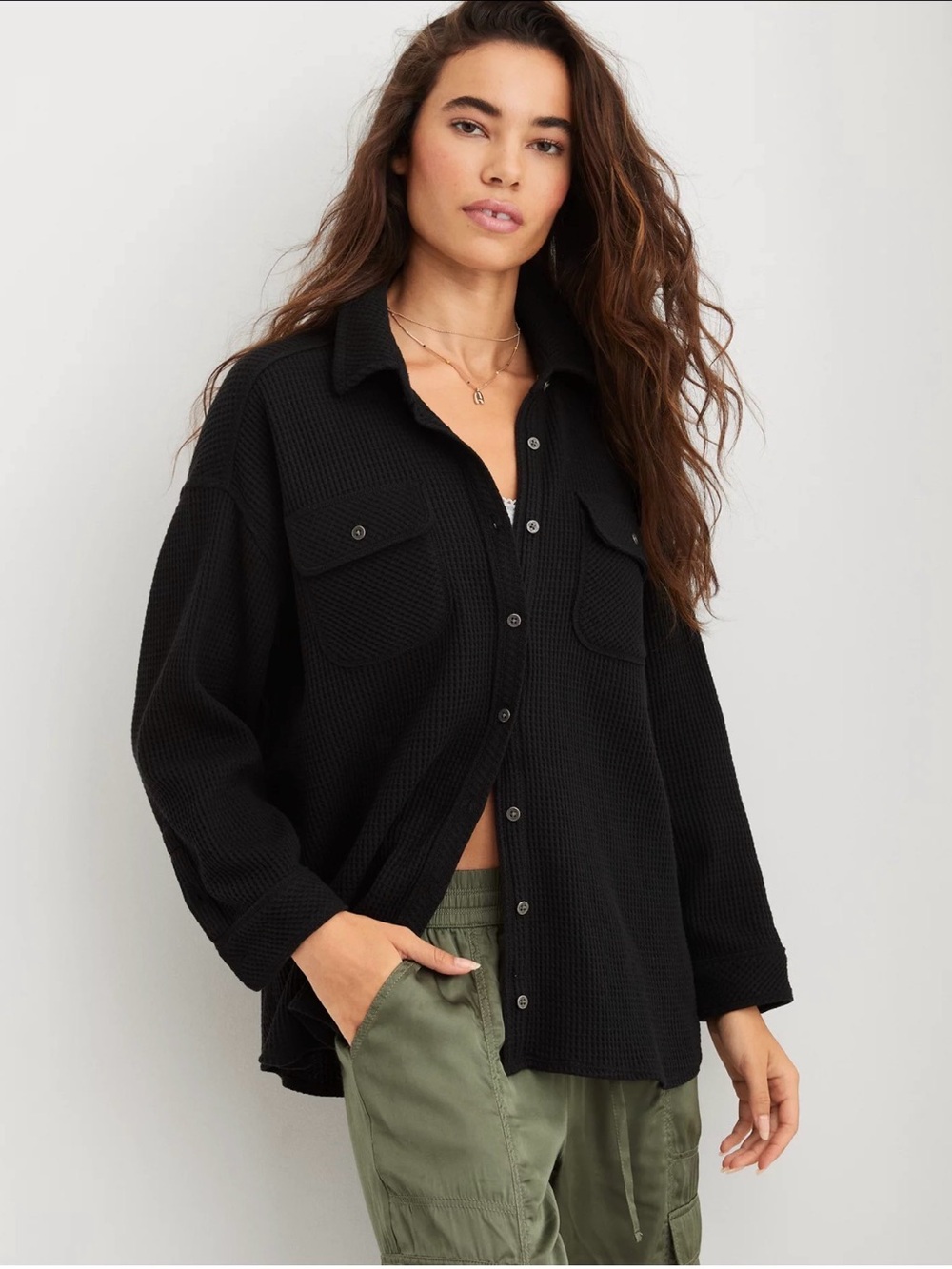 Aerie LumberJane Waffle Shirt